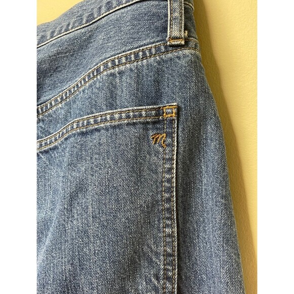 MADEWELL Rigid Denim Straight Mini Skirt, Built-In Waist Tie, Haydel Wash, Sz 31 - Picture 6 of 11